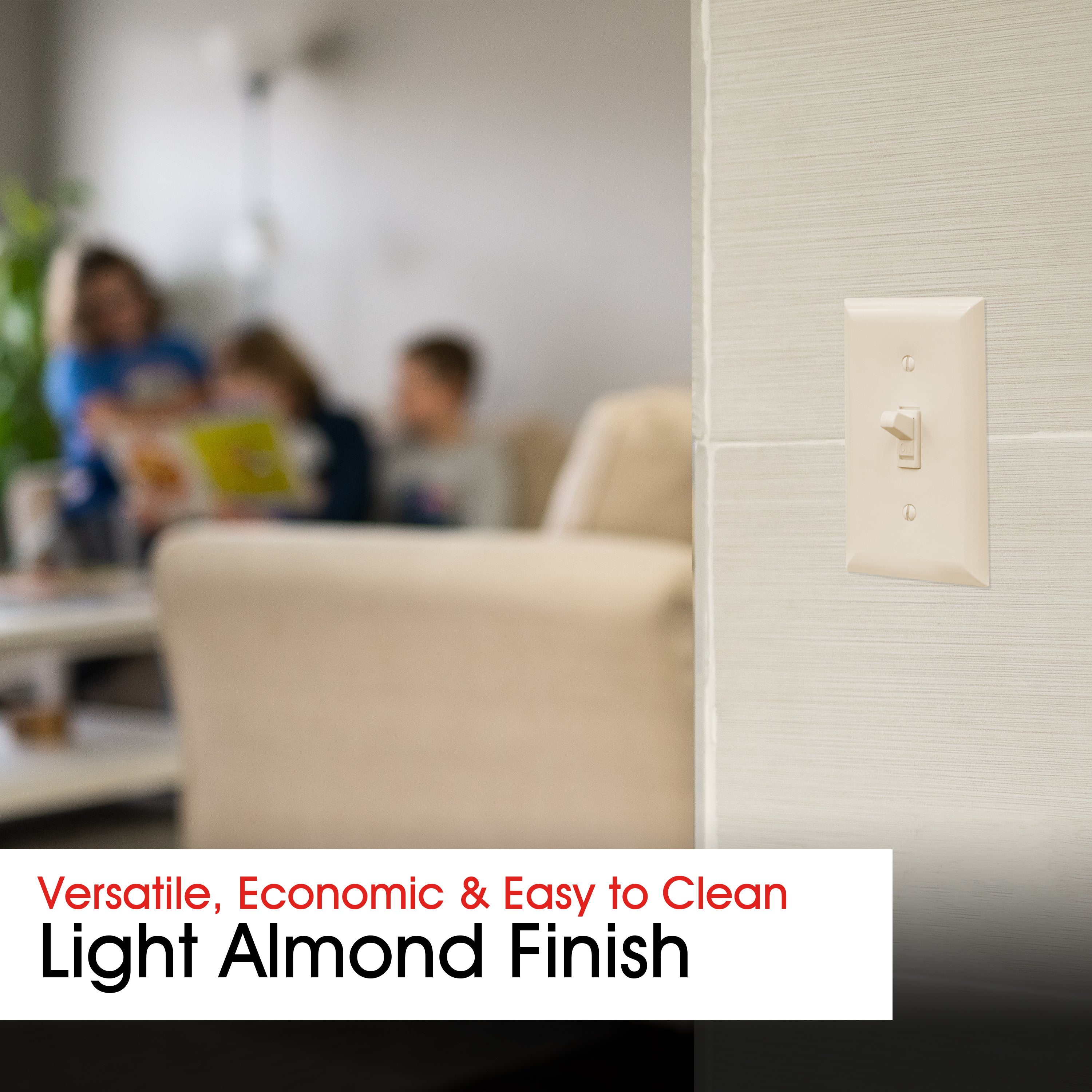 Power Gear Single Switch Wallplate, Light Almond