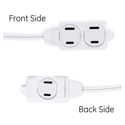 GE 3-Outlet 15ft. Extension Cord with Twist-to-Close Outlets, White