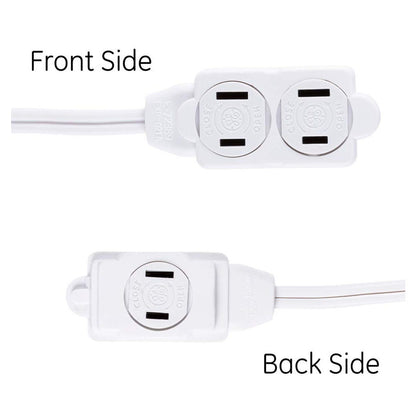 GE 3-Outlet 15ft. Extension Cord with Twist-to-Close Outlets, White