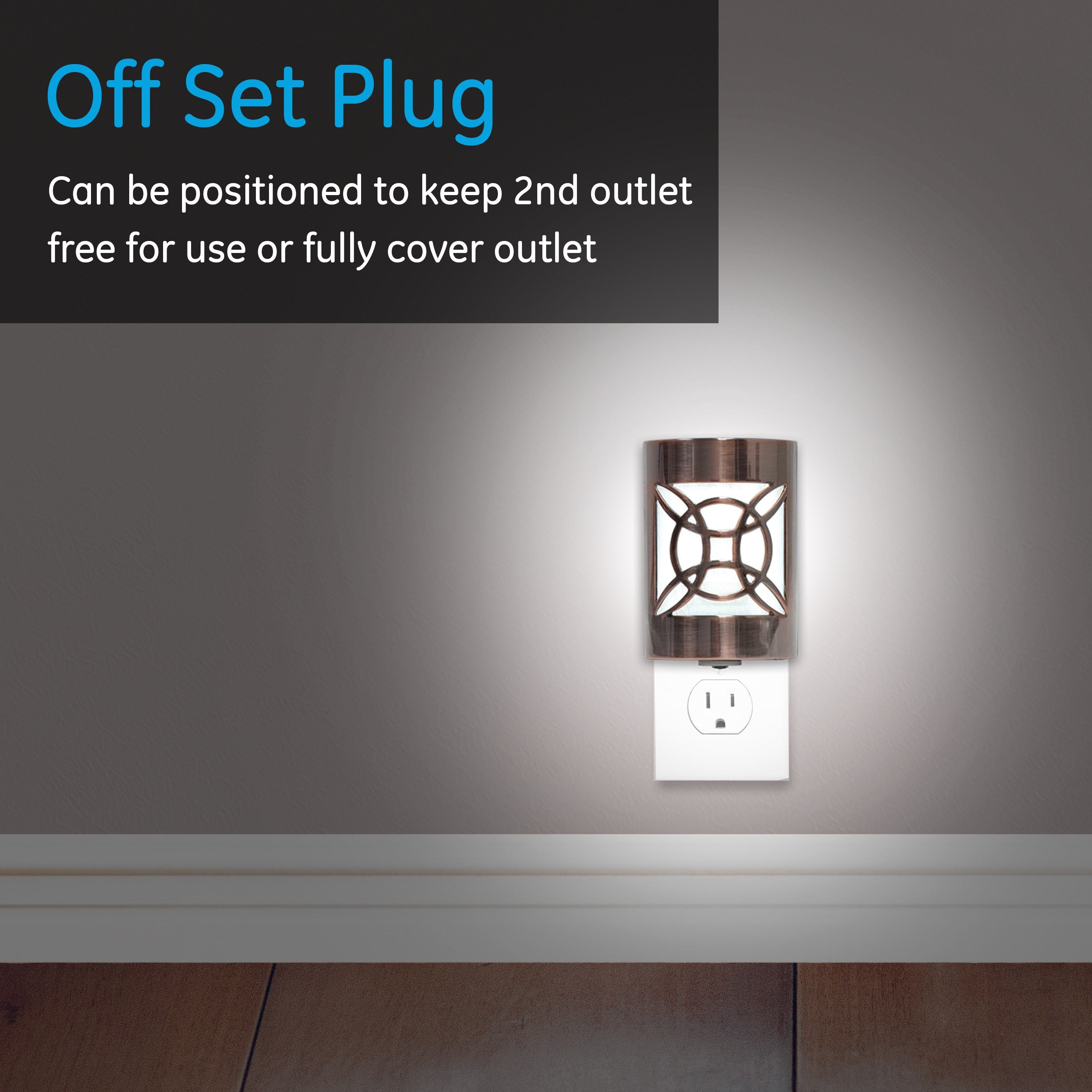 GE CoverLite Celtic Design Light Sensing LED Night Light, Oil-Rubbed Bronze