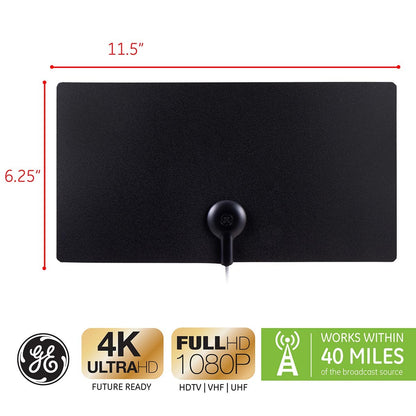GE Ultra Edge HD Antenna, Black/White