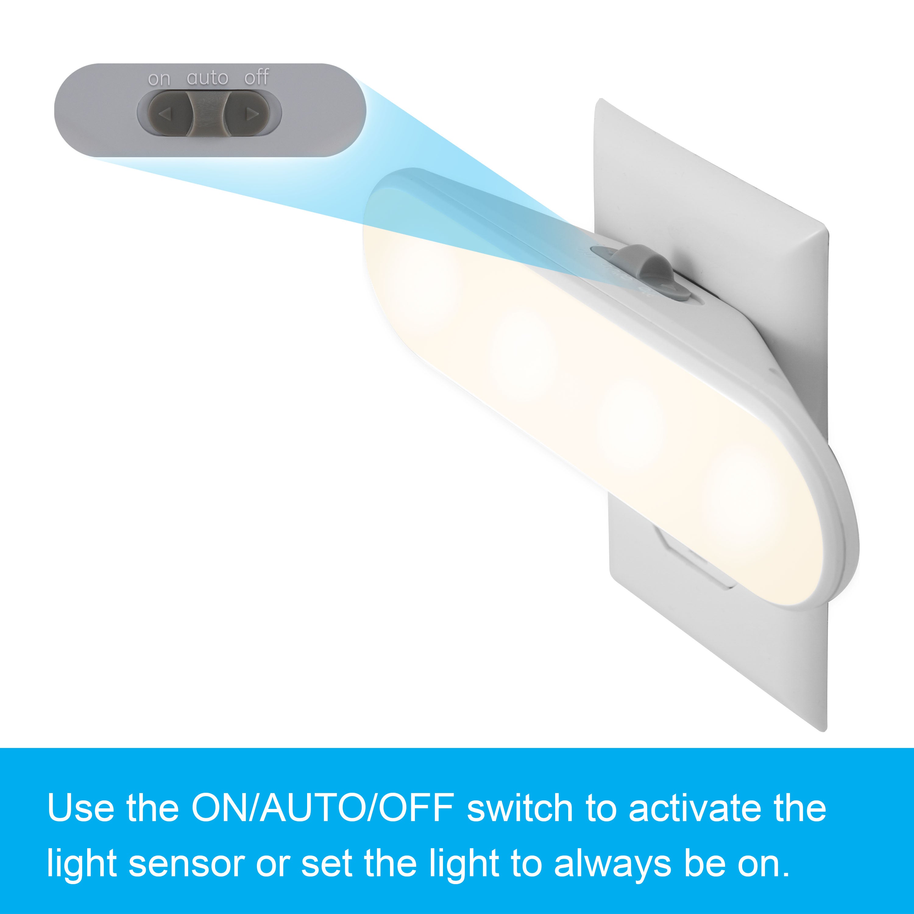 GE UltraBright Plug-In Automatic LED Light Bar, White