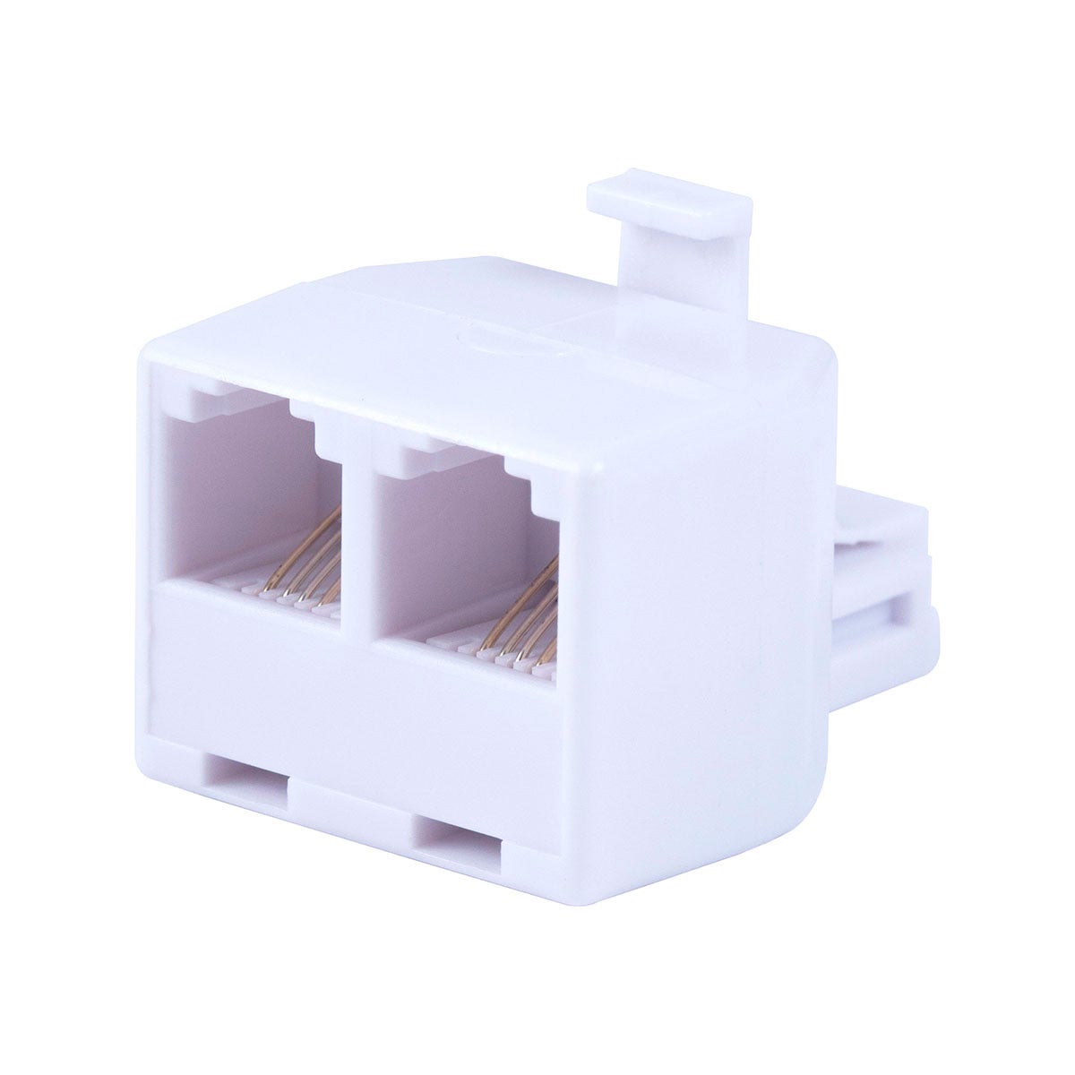Power Gear 4-Wire Duplex Phone Line Cord Adapter, White