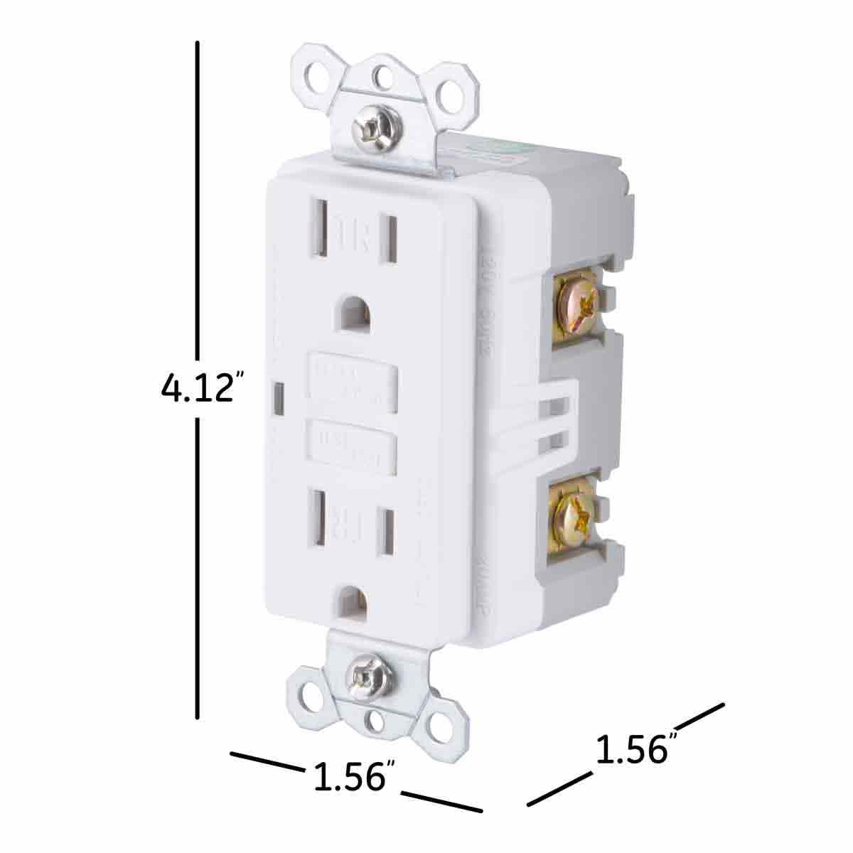 GE GFCI Tamper Resistant Receptacle with LED Indicator, White