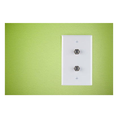 GE Dual Coax Wall Plate, White