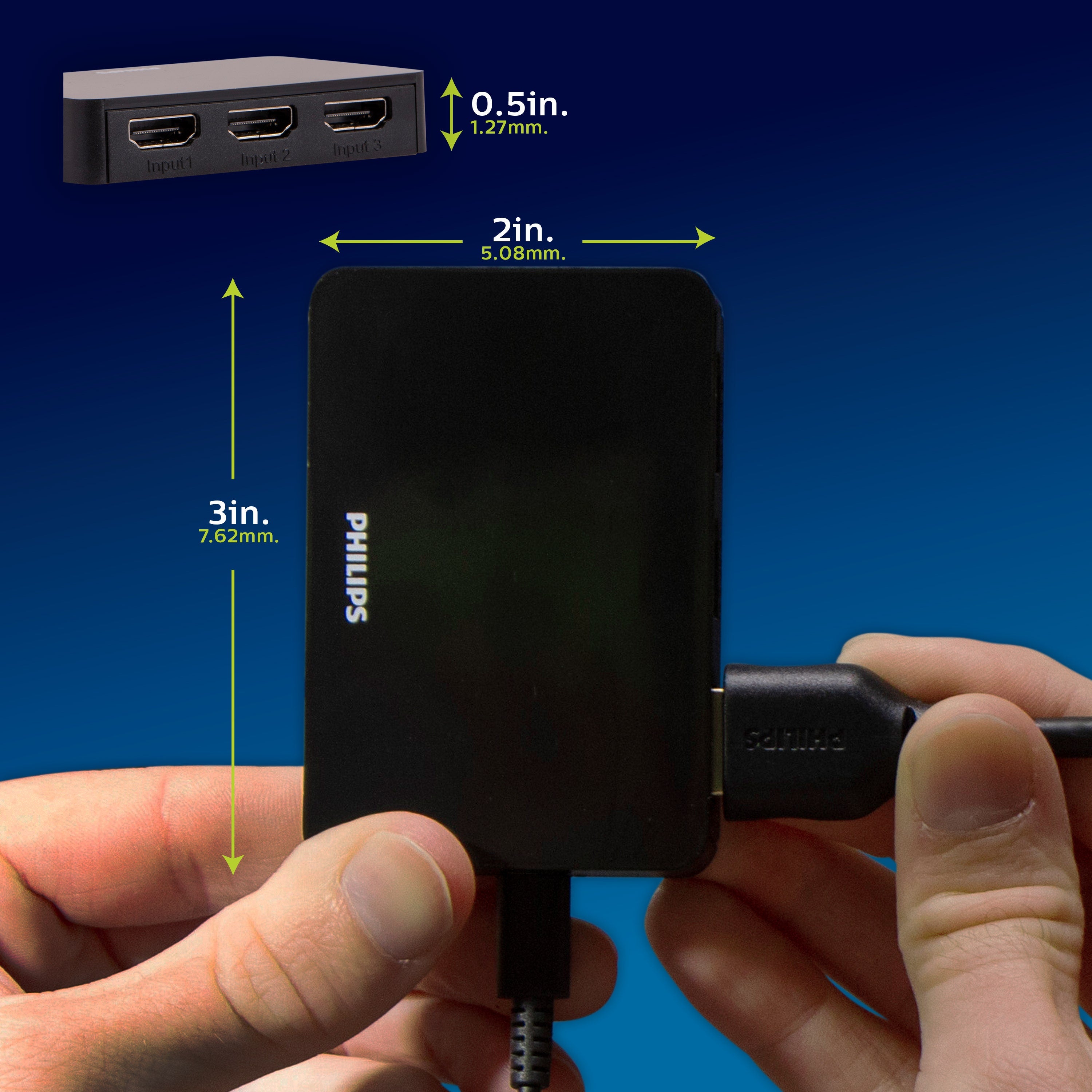 Philips 3-Device HDMI Switch, Black