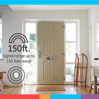 GE Plug-In 8-Chime Wireless Door Chime Kit with 2-Push Buttons, White