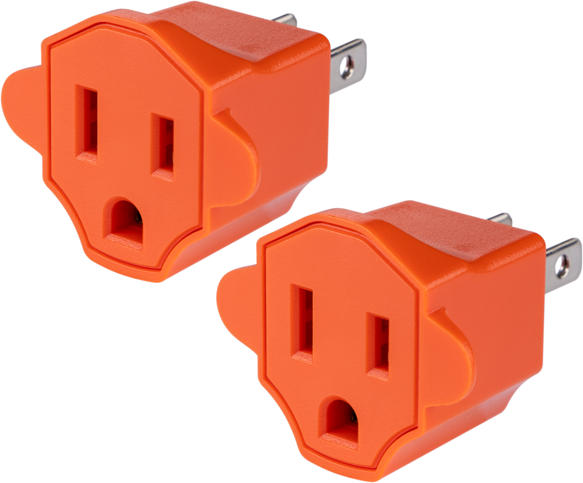 GE Polarized Grounded Adapter, 2 Pack, Orange