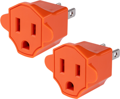 GE Polarized Grounded Adapter, 2 Pack, Orange