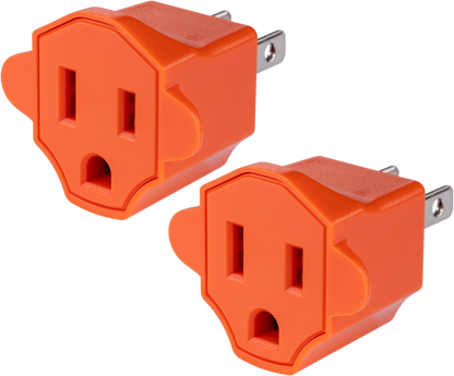 GE Polarized Grounded Adapter, 2 Pack, Orange