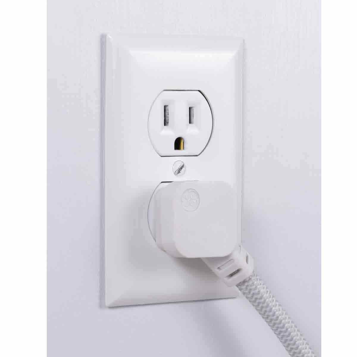 GE 6-Outlet 3ft. Surge Protector with Braided Cord, White