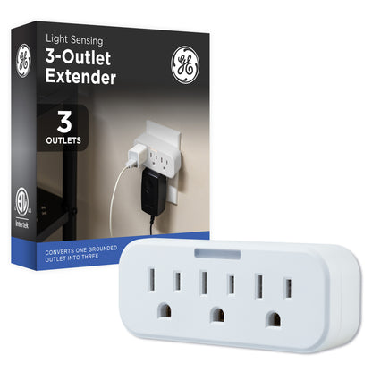GE Guide Light 3-Outlet Tap, White