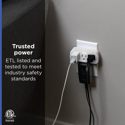 GE Guide Light 3-Outlet Tap, White