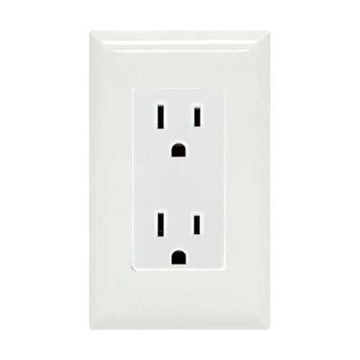GE Grounding Duplex Receptacle, White
