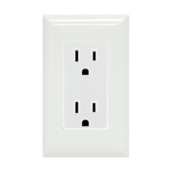 GE Grounding Duplex Receptacle, White