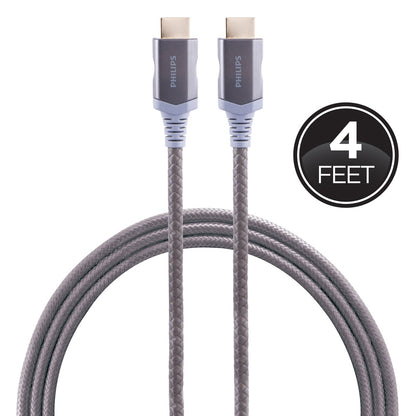 Philips Elite Plus 4 ft. Premium Certified HDMI Cable with Ethernet, Gray