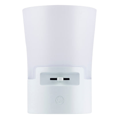 GE UltraBrite Sconce Light Sensing LED Night Light, White