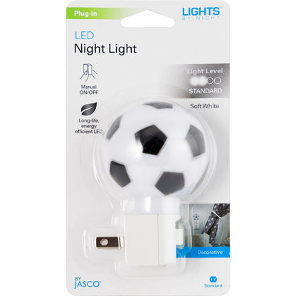 Lights by Night Soccer Ball Manual On/Off LED Night Light, Black/White
