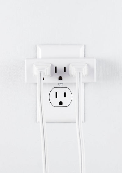 GE 3-Outlet Wall Tap, White
