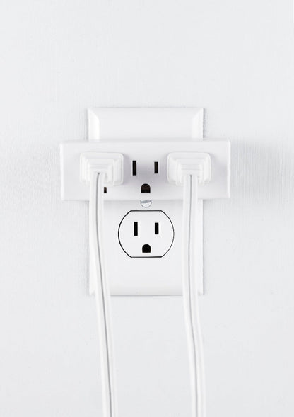 GE 3-Outlet Wall Tap, White