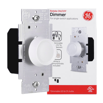GE Single Pole Rotating Dimmer Switch