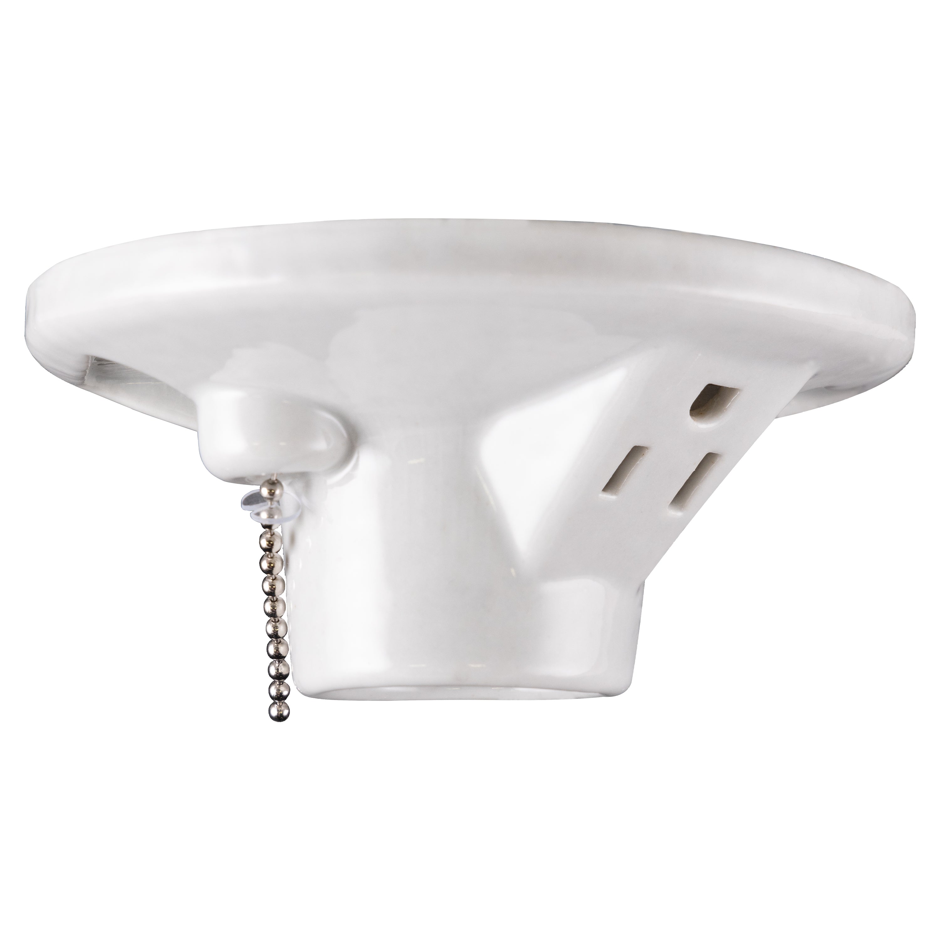UltraPro Porcelain Lampholder, Medium Base, Pull Chain, Grounded Outlet, White, 2 Pack