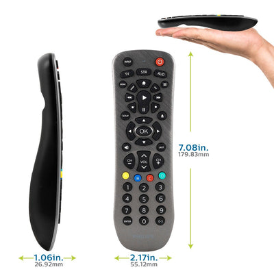 Philips 3-Device Universal Remote, Brushed Graphite