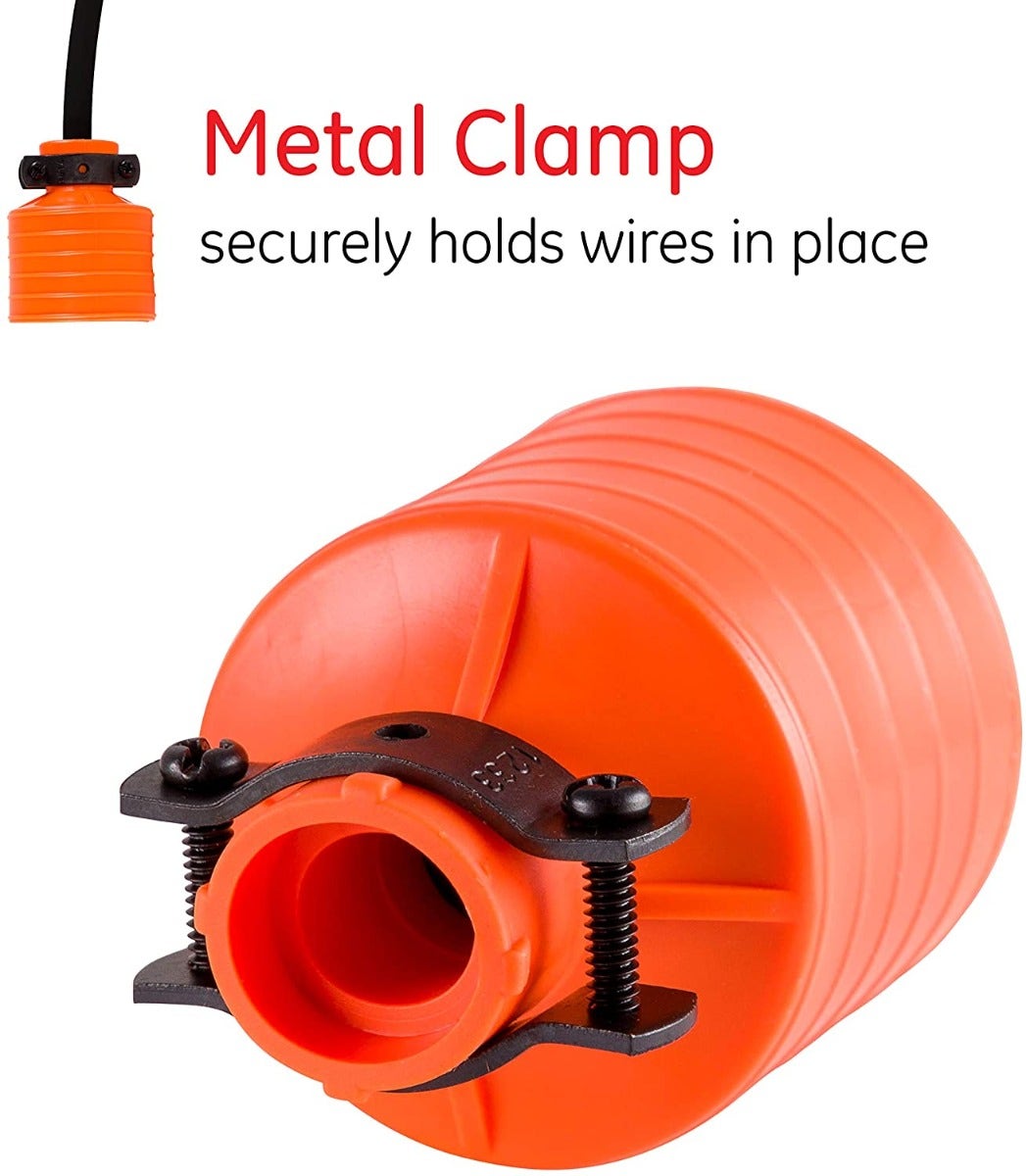 GE Heavy Duty Grounding Connector with Metal Clamp, Orange