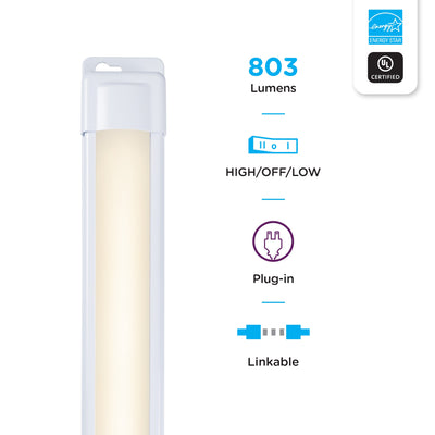 Enbrighten 24in. Plug-In LED Under Cabinet Light Fixture, White