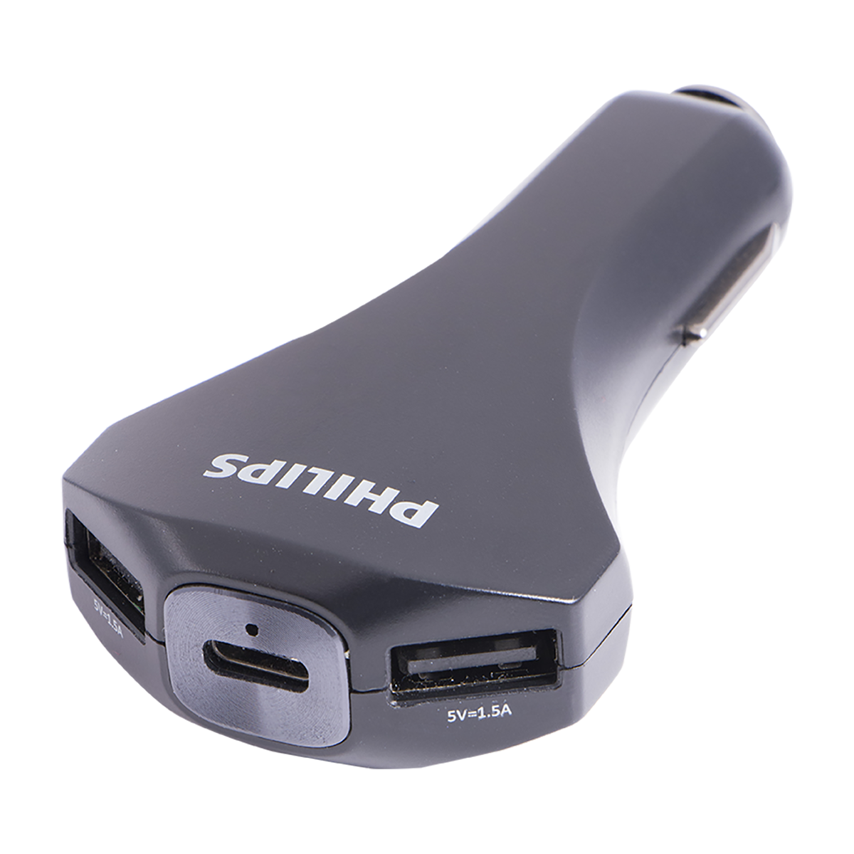 Philips 3-USB Car Charger with 1 USB-C and 2 USB-A and Power Delivery, Black