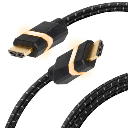 Titan 3ft. 8K Premium HDMI LED Braided Gaming Cable with Ethernet, Black