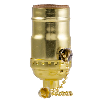 Power Gear Pull-Chain Lamp Socket, Brass