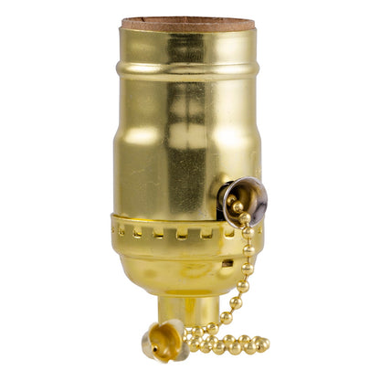 Power Gear Pull-Chain Lamp Socket, Brass
