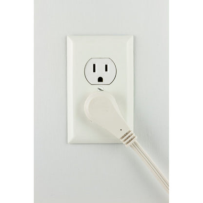 GE 3-Outlet 8ft. Indoor Extension Cord with Right-Angle Plug, White