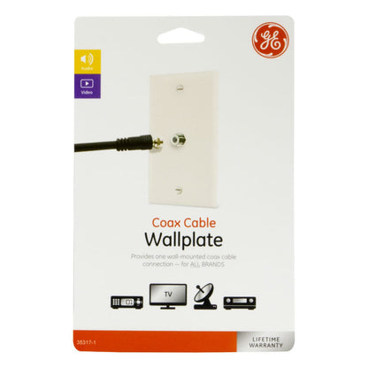 GE Coax Wall Plate, Light Almond