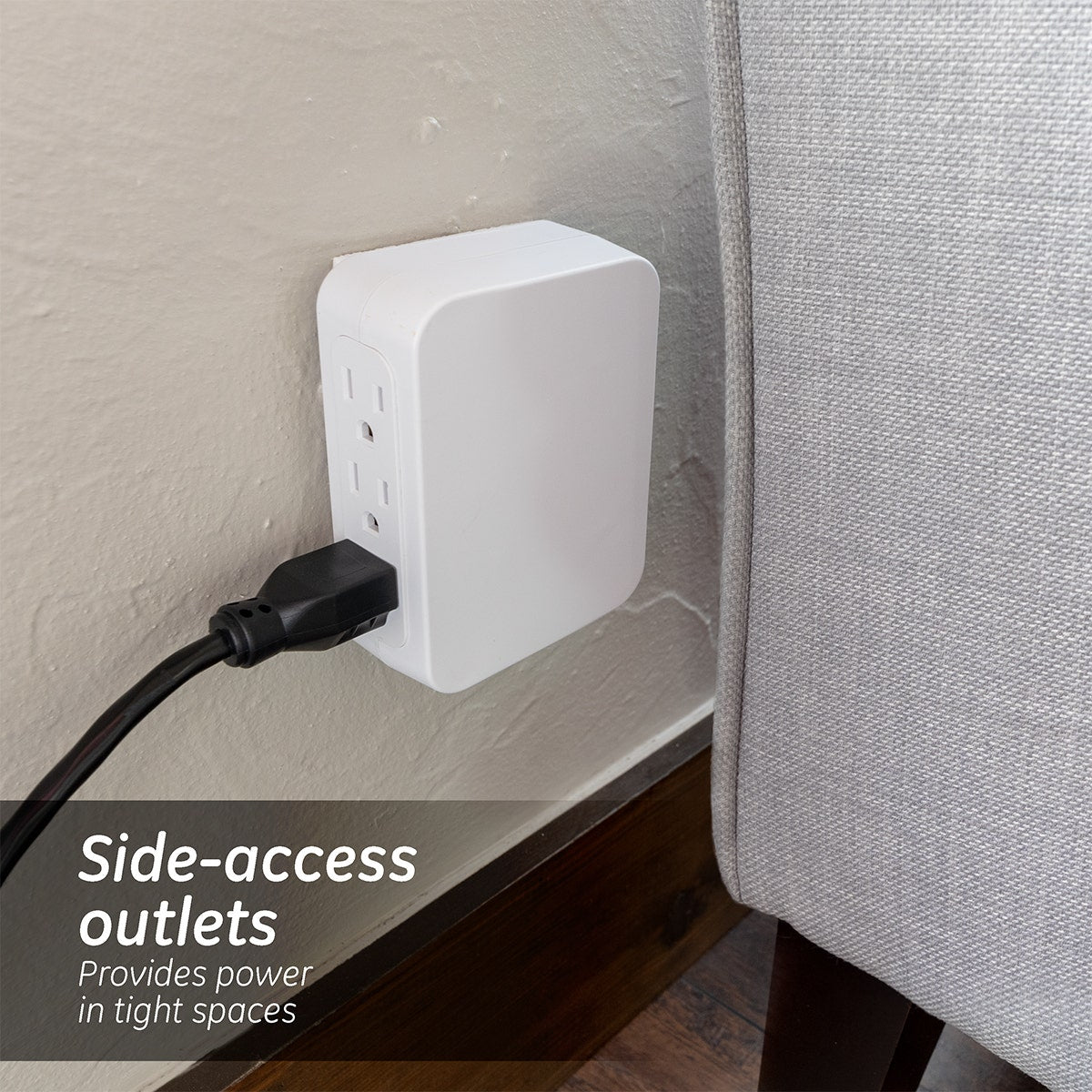 GE Pro 6-Outlet Wall Tap with Surge Protection, White