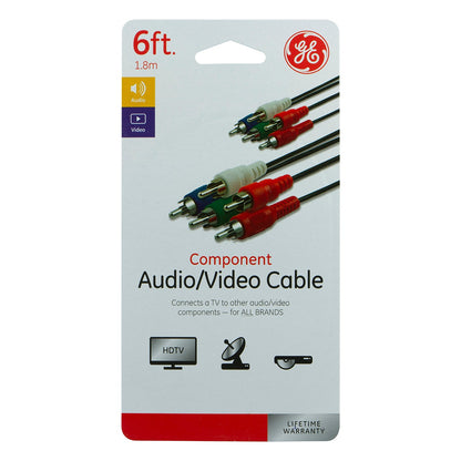 GE 6ft. Audio/Video Component Cable with RCA-Type Connectors, Black