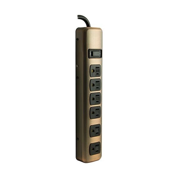 GE 6-Outlet 4ft. Surge Protector, Oil-Rubbed Bronze
