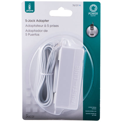 Power Gear 5-Jack Phone Line Splitter, White