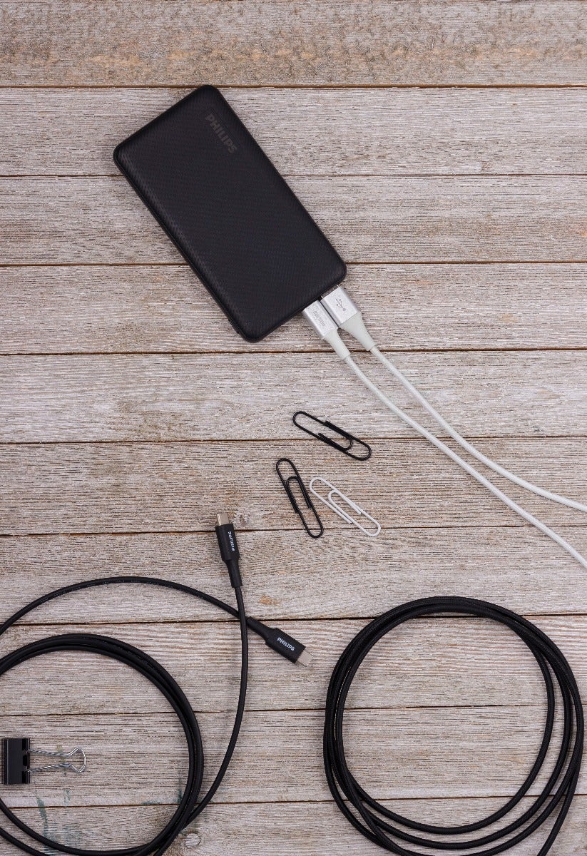 Philips 3ft. USB-C Lightning Charging Cable with Braided Cord, White