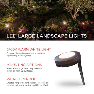 UltraPro Warm White LED Landscape Lights, 6 Pucks, 50 ft. Black Cord