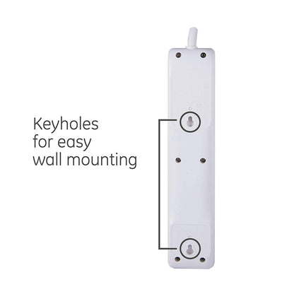 GE 6-Outlet 8ft. Surge Protector, White
