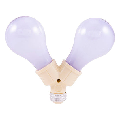 Power Gear Twin Light Socket Adapter, Ivory