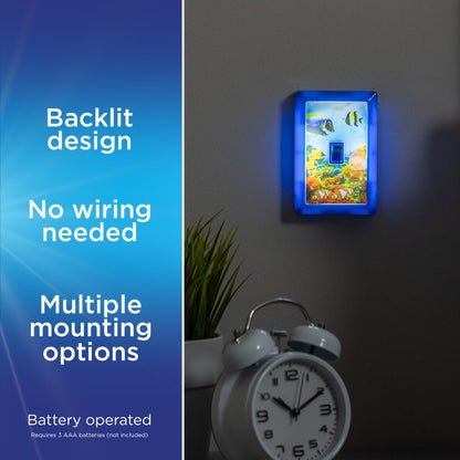 Lights by Night Tropical Fish Battery Operated LED Night Light Switch, Blue