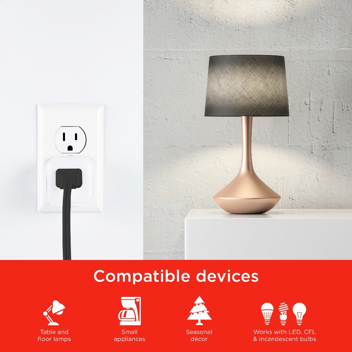 UltraPro Plug-In Mini WiFi Smart Switch, 4 Pack, White