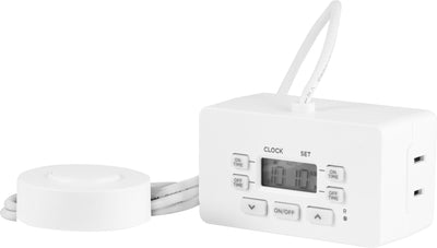 UltraPro Indoor Plug-In 2-Outlet Digital Timer with Push Button, White
