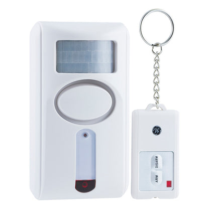 GE Battery-Operated Motion-Sensing Alarm with Keychain Remote, White