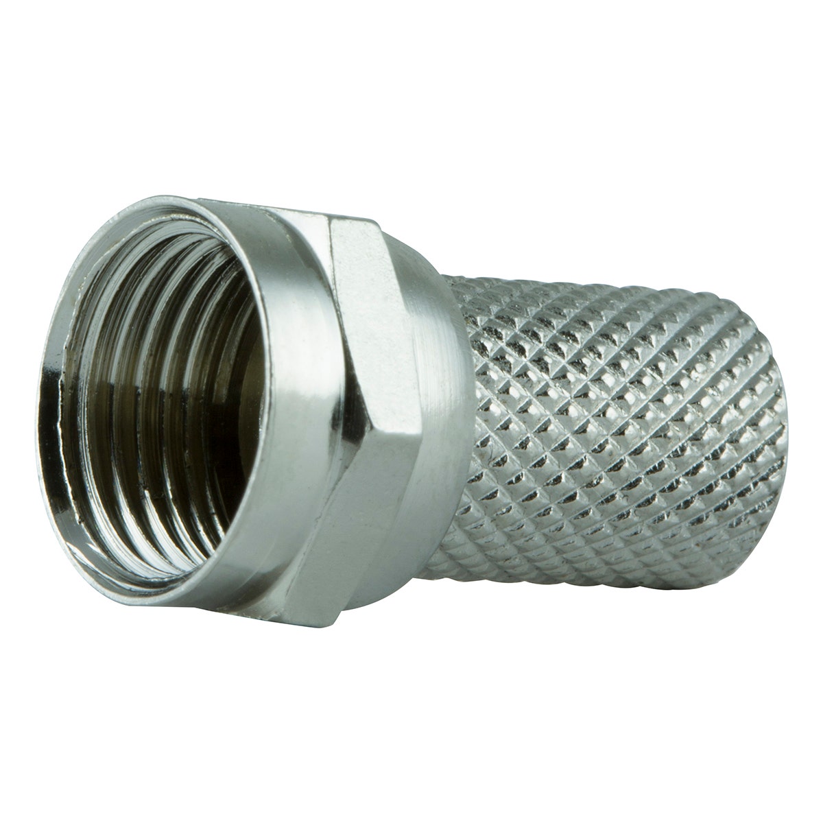 GE RG6 Twist-On F Connectors, Silver, 2 Pack