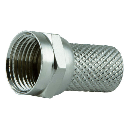 GE RG6 Twist-On F Connectors, Silver, 2 Pack