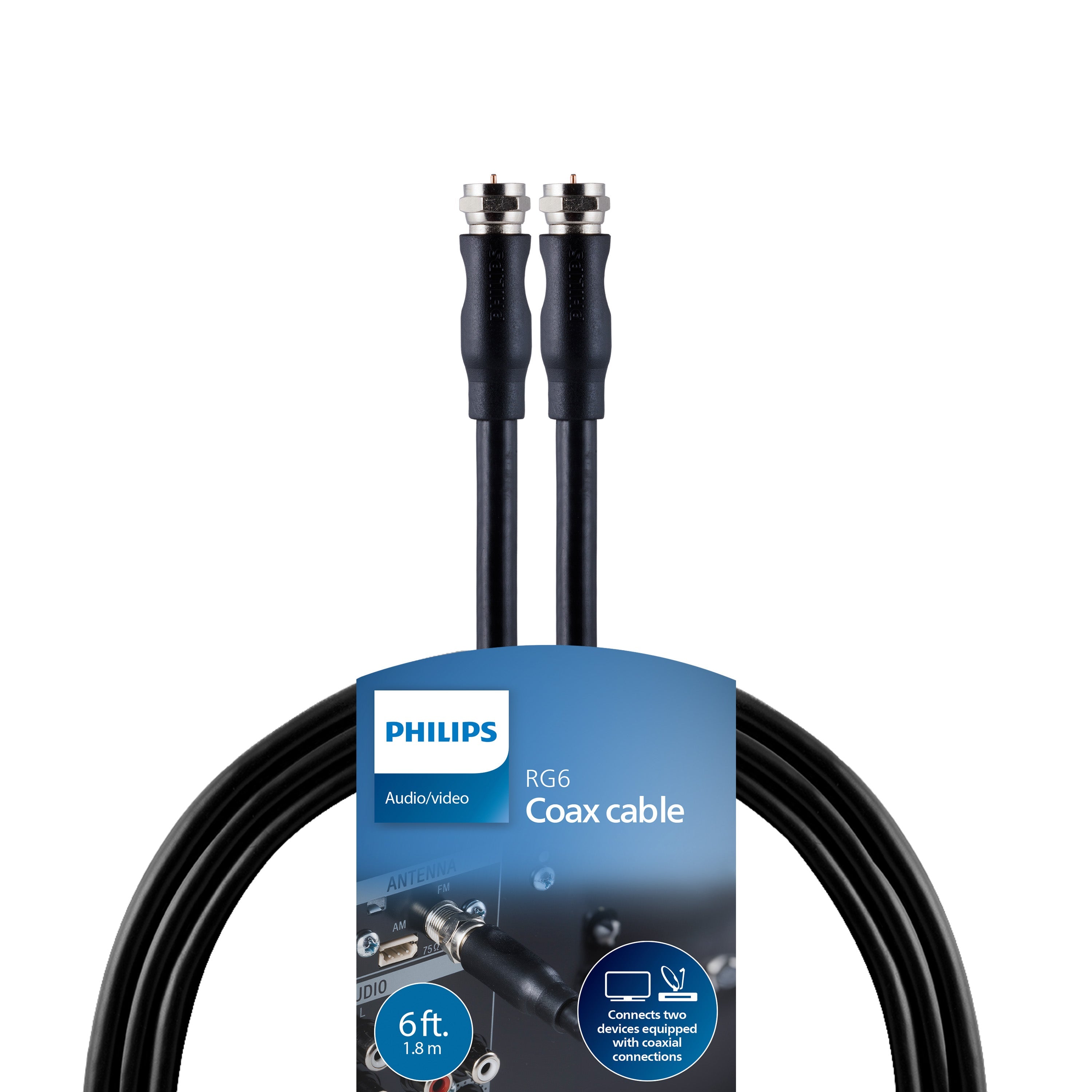 Philips 6 ft. RG6 Coaxial Cable, Black